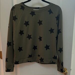 For The Republic Olive Green and Black Star Sweatshirt